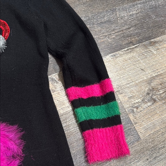 Festive Flamingo Sweater with Pink and Black Accents - Picture 5 of 6